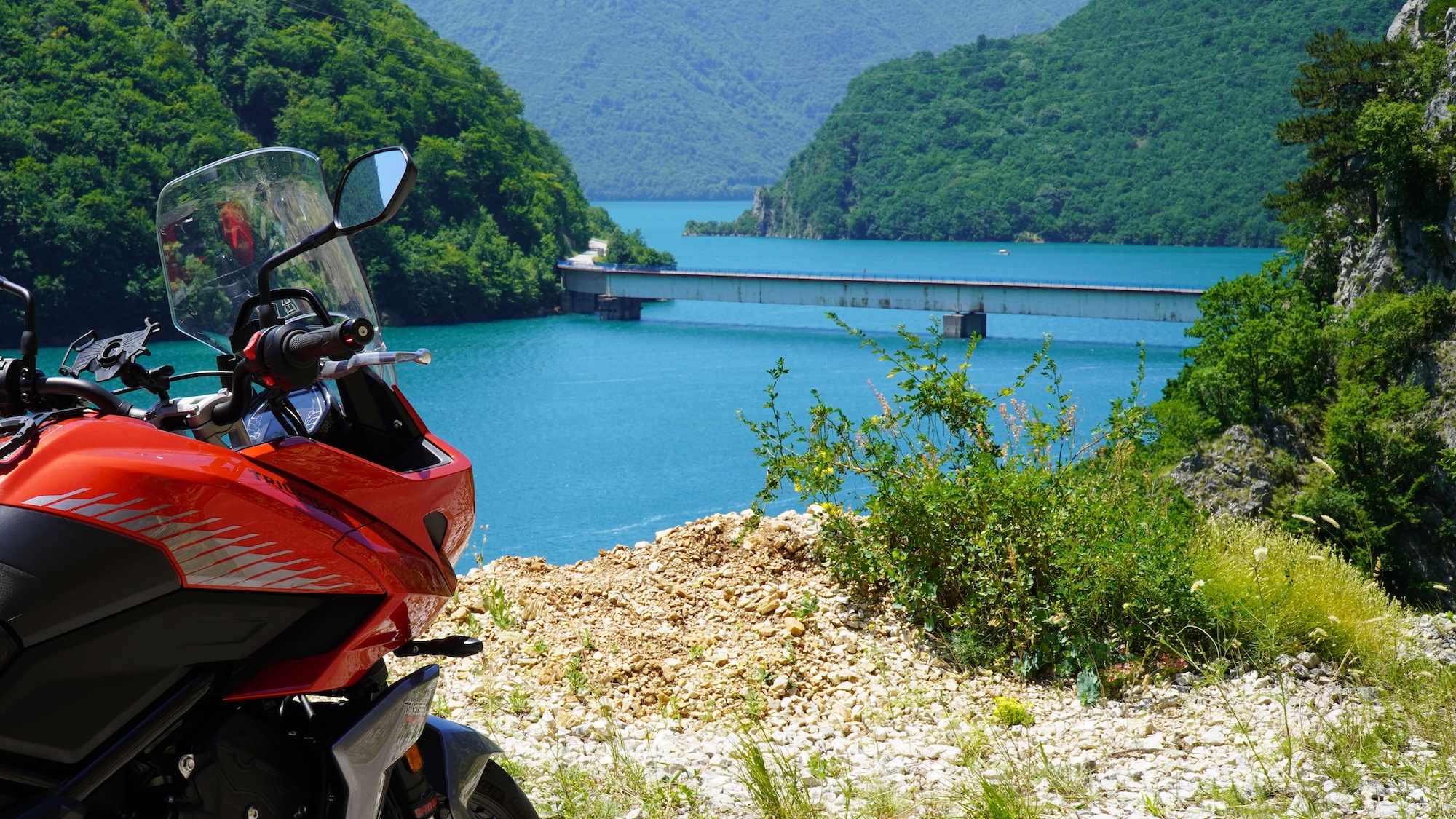 Piva Lake Pluzine Montenegro Motorcycle 